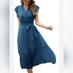 Blue wrap dress